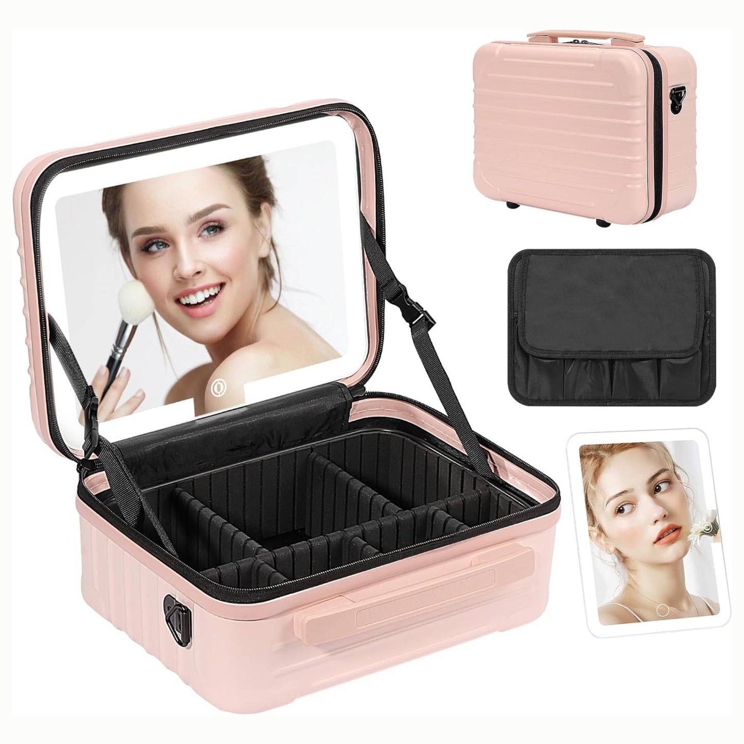 LED Mirror Makeup Bag