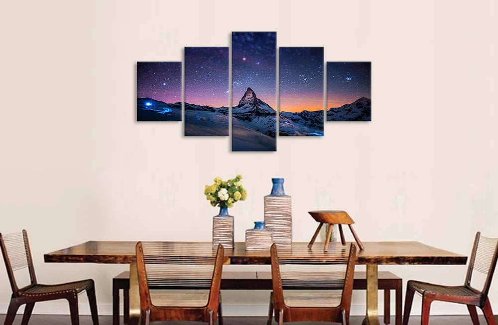 Starry Night Sky 5 Piece Canvas Wall Art