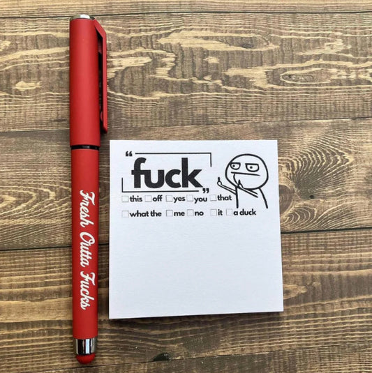 FREE Fresh Outta Fucks Pen + 50pc Paper