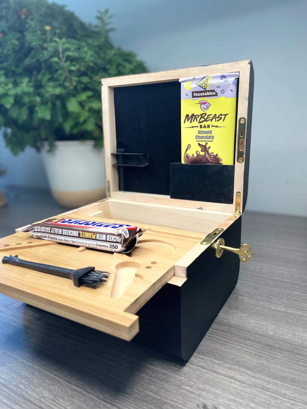 Wood Storage Set With Tray Bamboo Stash Vault