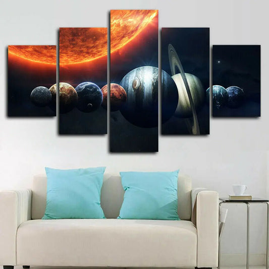 Solar System 5 Piece Canvas Wall Art